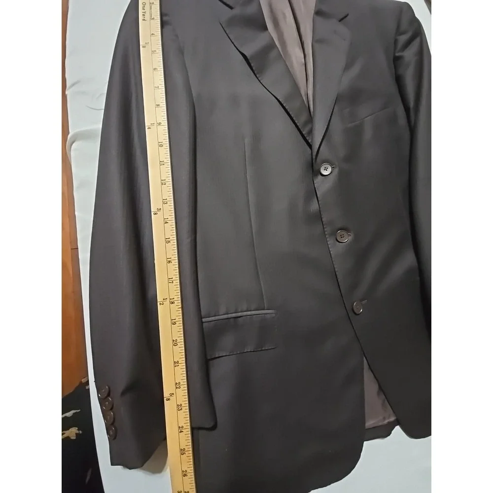Ermenegildo Zegna Milano Trofeo 56L Dark Brown Stripe Wool Sport Coat